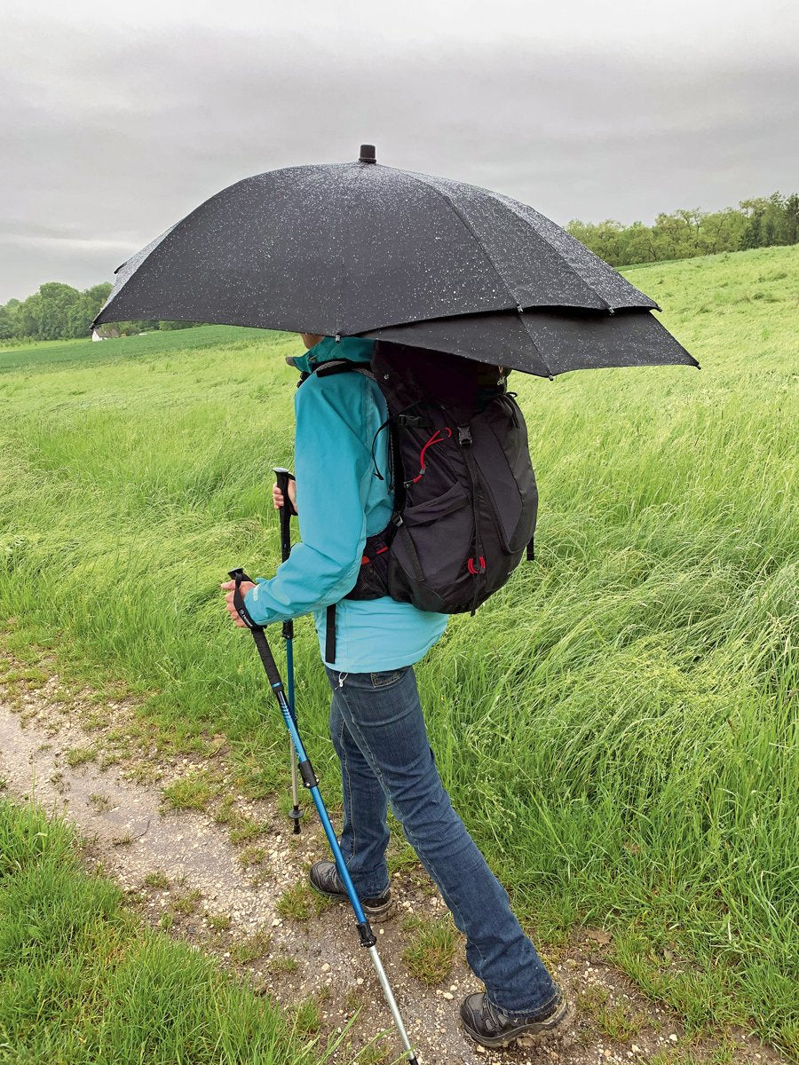 Umbre Excursion Hands-Free Umbrella Backpack | Large Gray Bag | Lots of  Storage